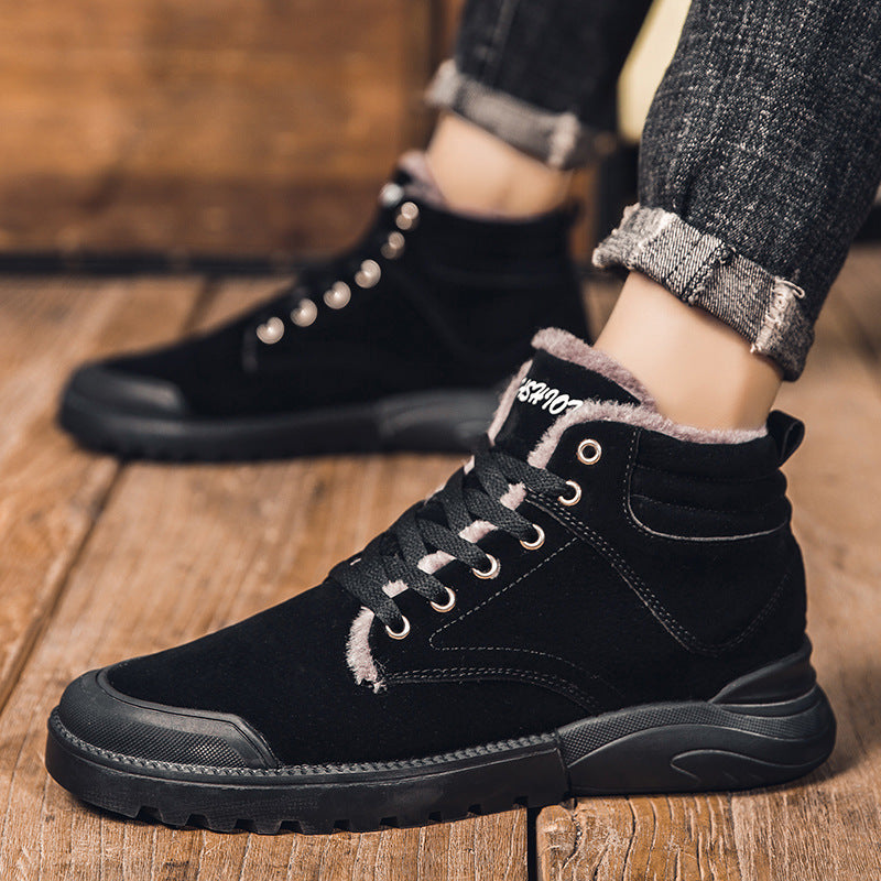 Sarah Express Men's Plush Lined Winter Ankle Boots