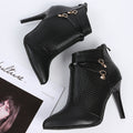 Sarah Express Pointed Toe Stiletto Ankle Boots Matt black