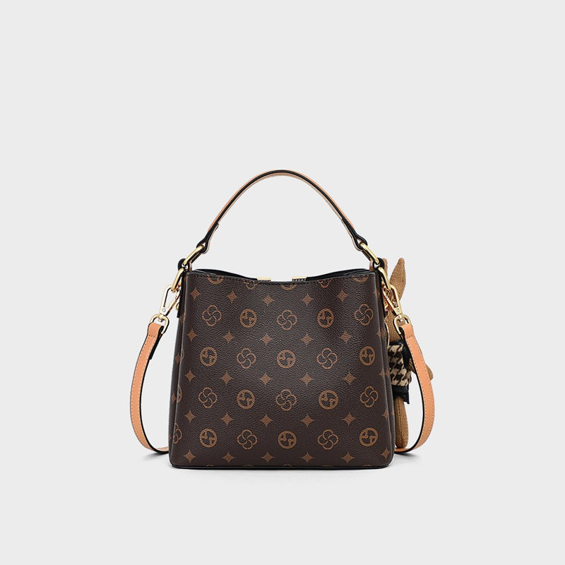 Sarah Express Printed Bucket Shoulder Bag with Charm