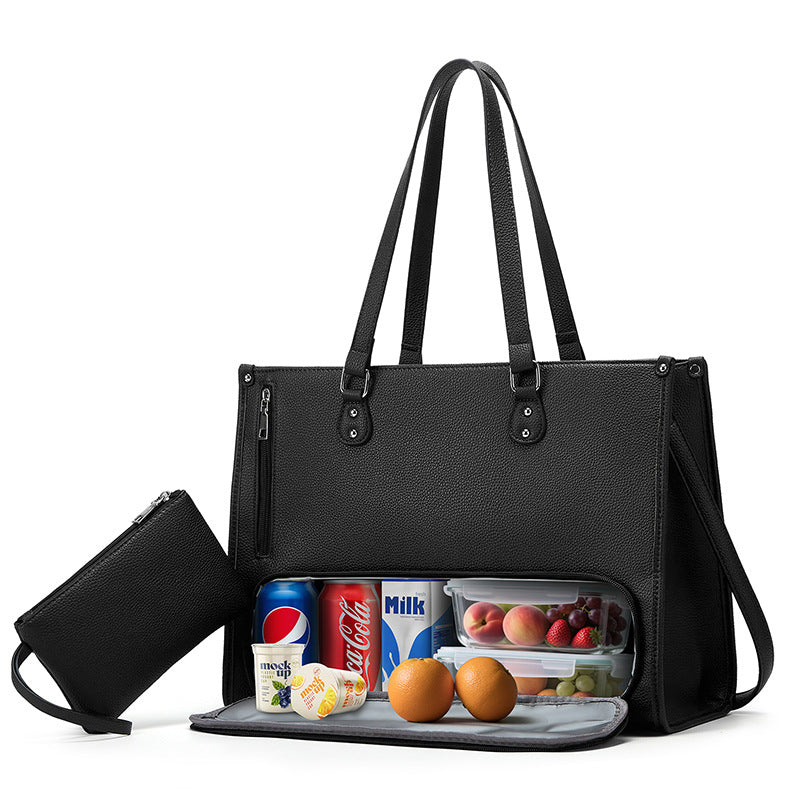 Sarah Express Retro Structured Vegan Leather Tote Bag