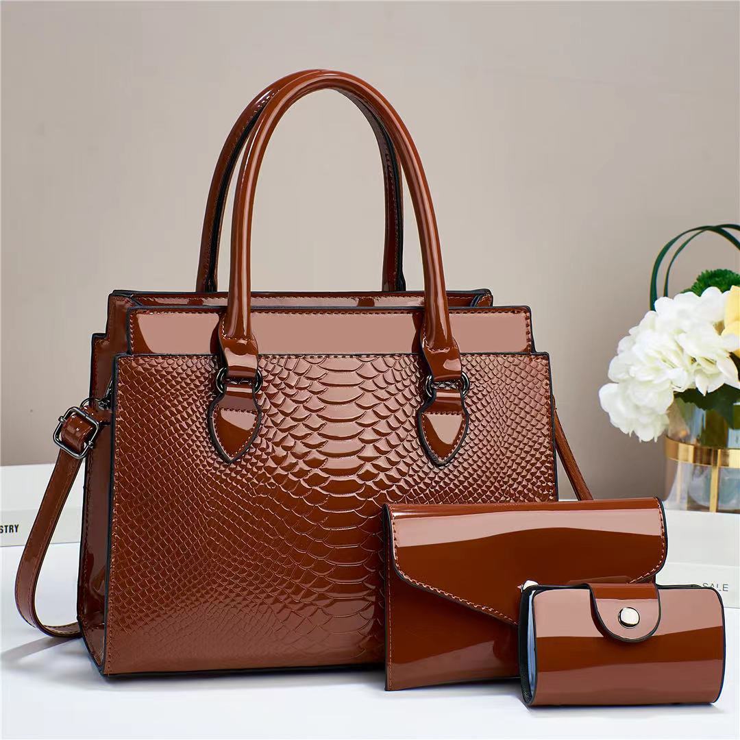 Sarah Express 3-Piece Structured PU Leather Handbag Set