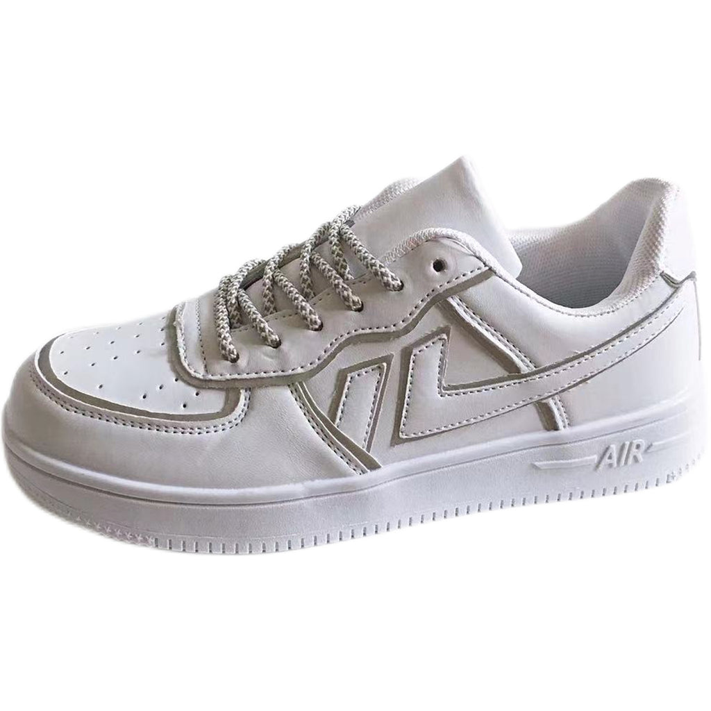 Sarah Express Reflective White Low Top Lace-Up Sneakers