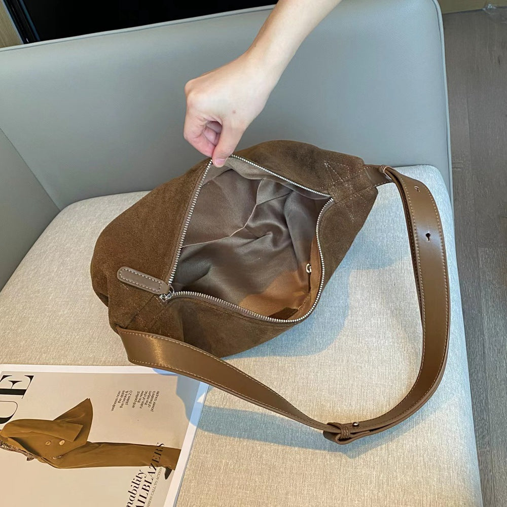 Sarah Express Dumpling Shape Genuine Leather Crossbody Bag