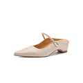 Sarah Express Pointed Toe Mary Jane Mule Sandals Offwhite