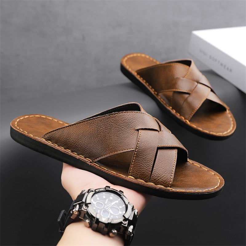 Sarah Express Woven Strap Men's Casual Summer Slippers