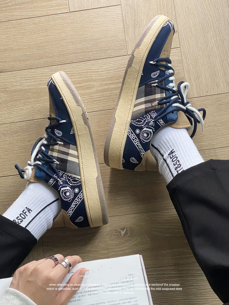 Sarah Express Men's Paisley Print Platform Sneakers