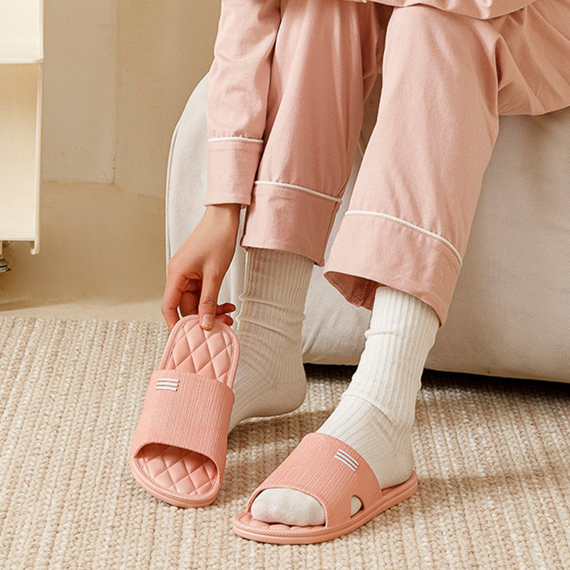 Sarah Express Lozenge Texture Indoor Home Couple Slippers