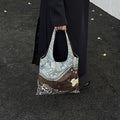 Sarah Express Leopard Print Canvas Commuter Shoulder Bag Brown Free Size