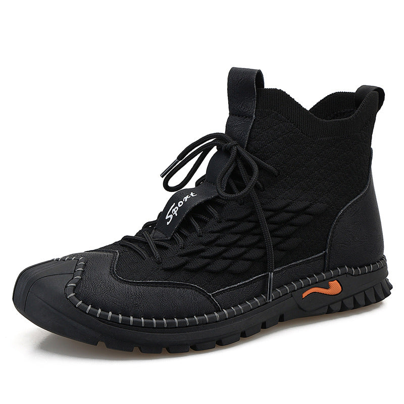 Sarah Express Men's Casual Tooling Hiking Shoes Black
