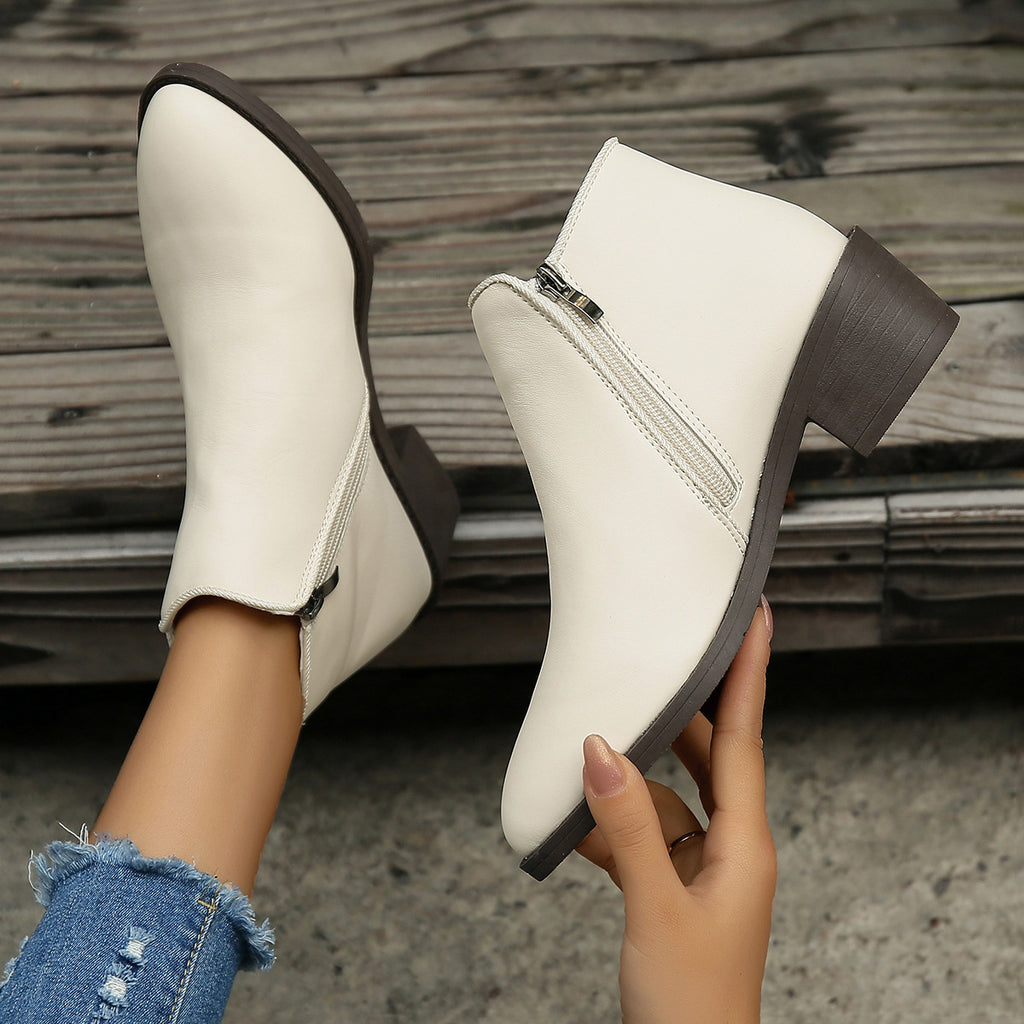 Sarah Express Pointed Toe Side Zipper Ankle Boots