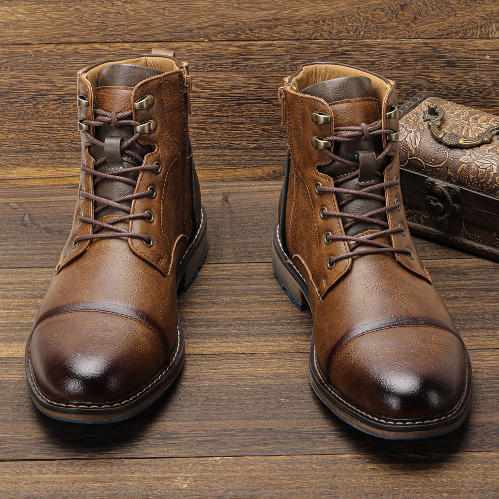 Sarah Express Men's Classic Lace-Up Cap Toe Boots