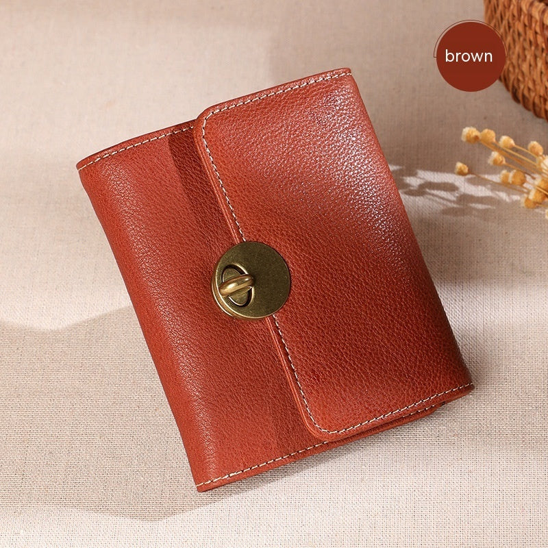 Sarah Express Retro Cowhide Leather Long Wallet