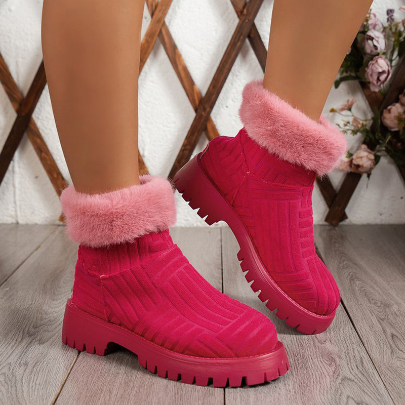 Sarah Express Plush Lined Thick Sole Ankle Boots
