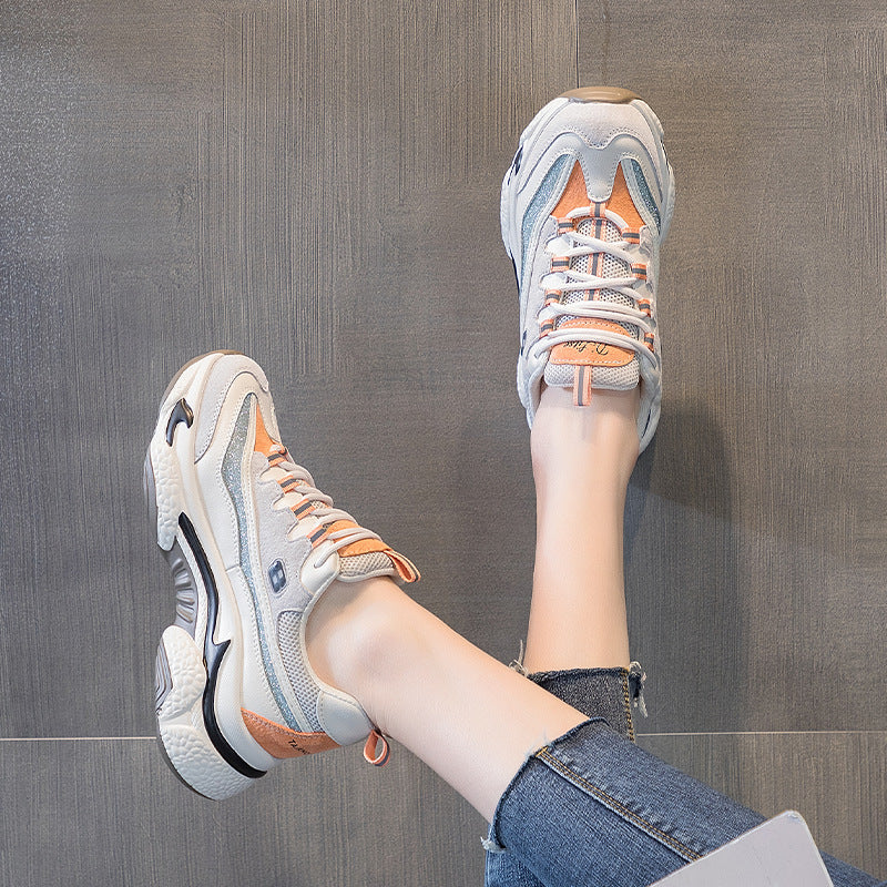 Sarah Express Retro Platform Sneakers with Breathable Finish