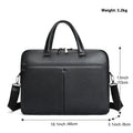Sarah Express Structured Leather Laptop Briefcase for Business Black