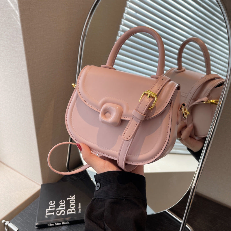 Sarah Express Minimalist Round PU Leather Crossbody Bag