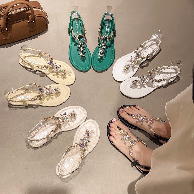 Sarah Express Women's Embellished Roman Flat Sandals