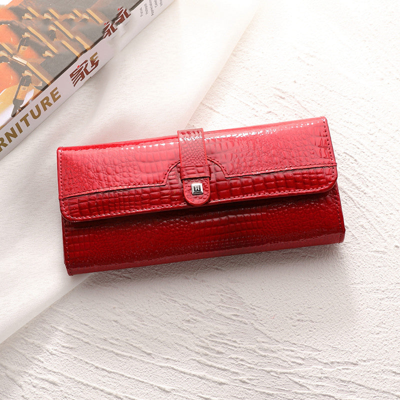 Sarah Express Crocodile Pattern Genuine Leather Wallet