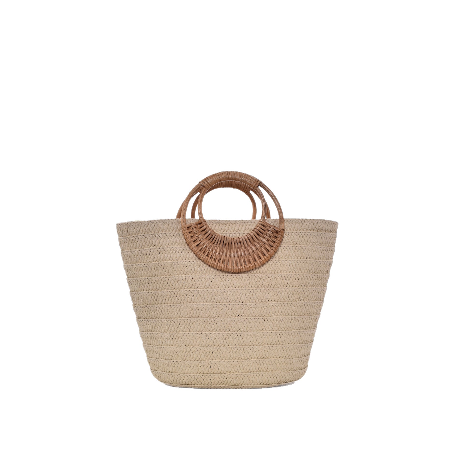 Sarah Express Straw Weave Round Handle Tote Bag