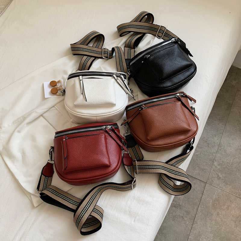 Sarah Express Soft PU Leather Saddle Crossbody Bag