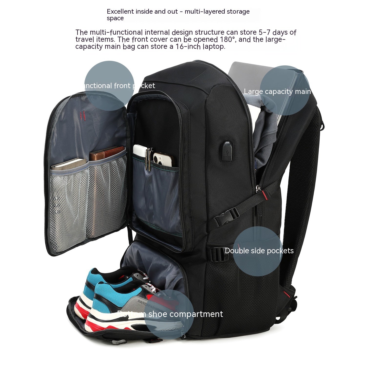 Sarah Express Large Capacity Business Travel Laptop Backpack