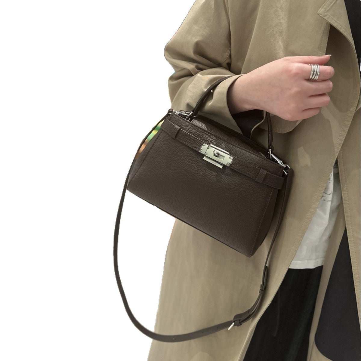 Sarah Express Structured Leather Kelly Small Square Bag