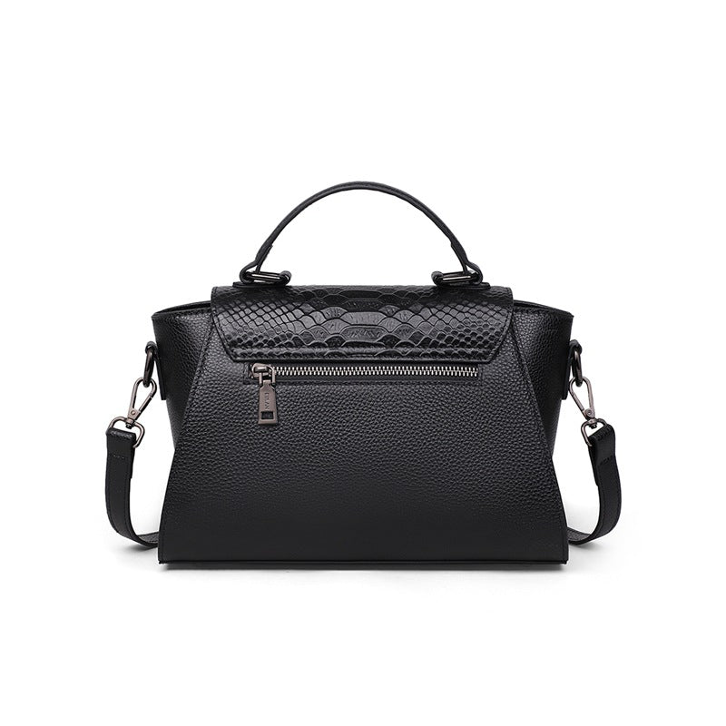 Sarah Express Structured Crocodile Embossed Leather Shoulder Bag