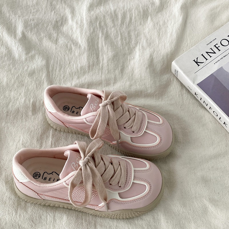 Sarah Express Women's Chunky Platform Lace-Up Sneakers Pink