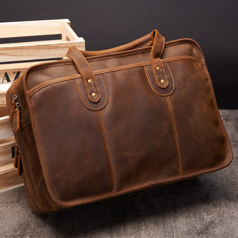Sarah Express Retro Leather Briefcase for Men