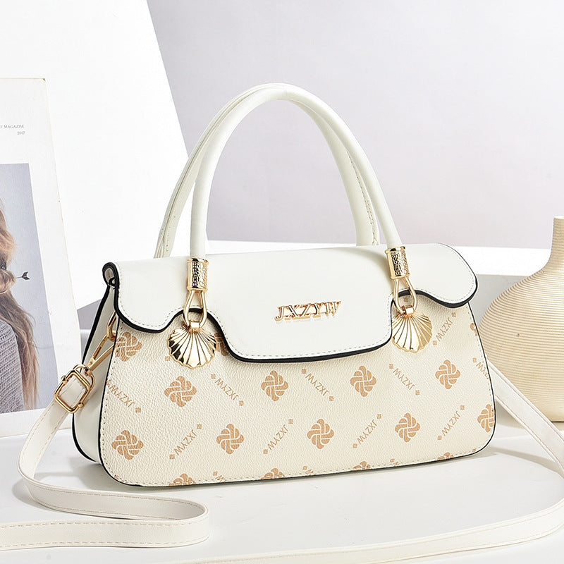 Sarah Express Vintage Letter Printed Structured Casual Handbag