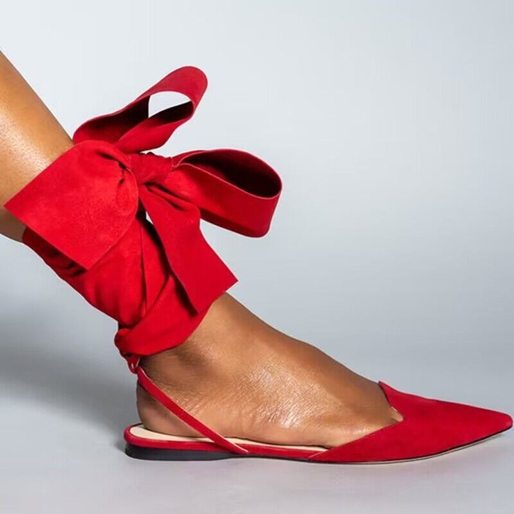 Sarah Express Suede Pointed-Toe Lace-Up Sandals