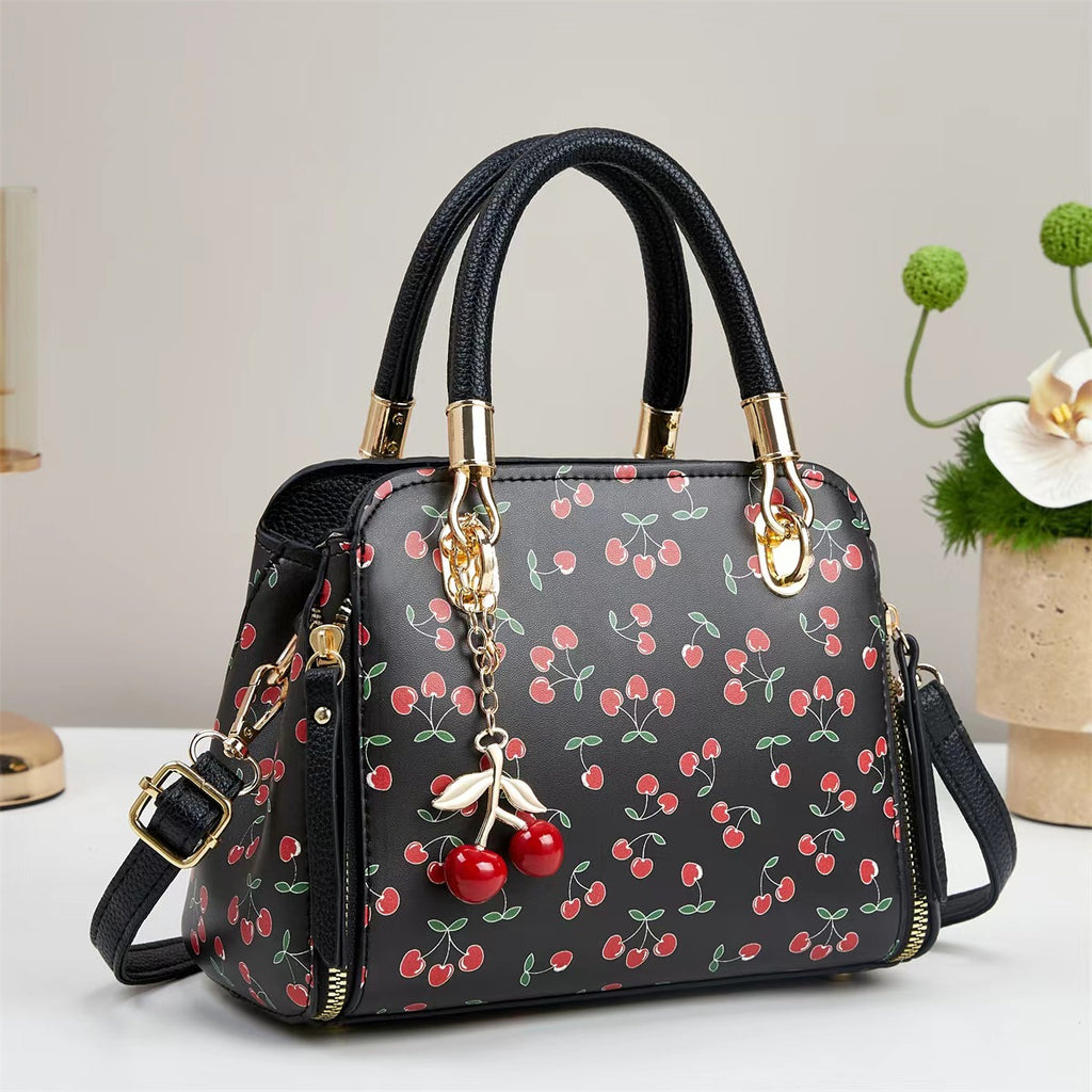 Sarah Express Embossed Cherry Pattern Crossbody Handbag