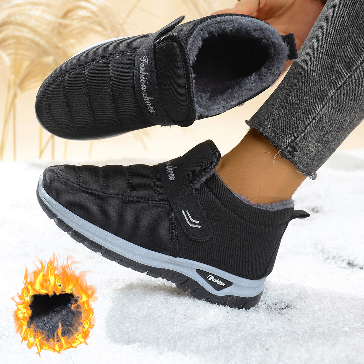 Sarah Express Women's Fleece Lined Slip On Snow Boots