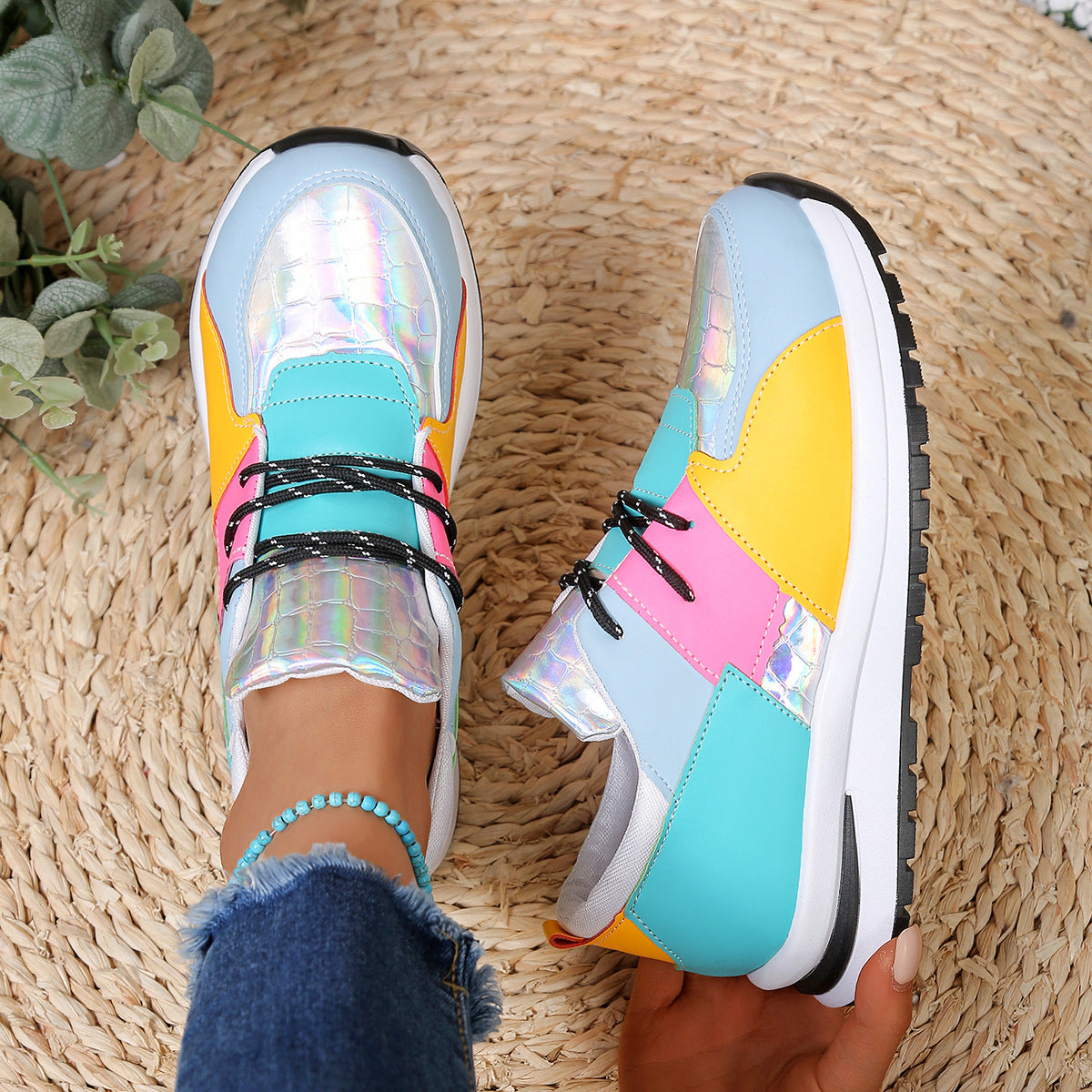 Sarah Express Women's Colorblock Platform Wedge Sneakers