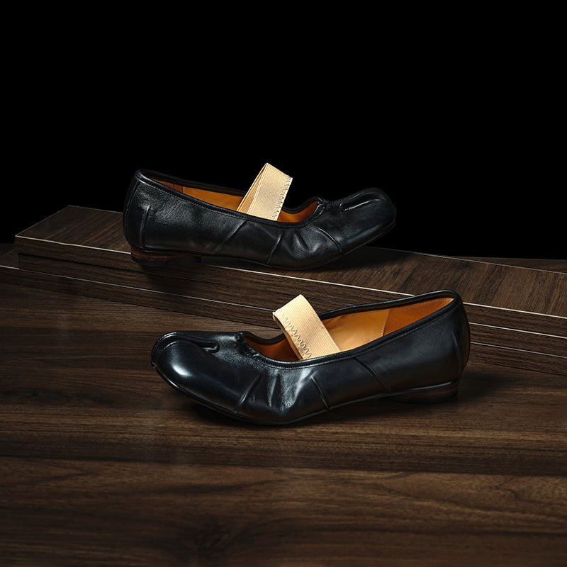 Sarah Express Full Grain Leather Tabi Mary Jane Flats