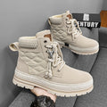 Sarah Express Platform Lace-Up Martin Boots Beige