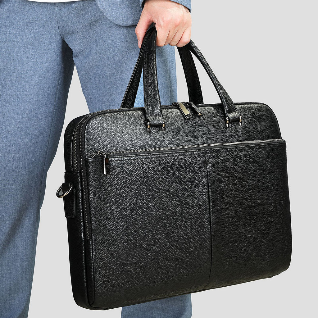 Sarah Express Structured Leather Laptop Briefcase for Business