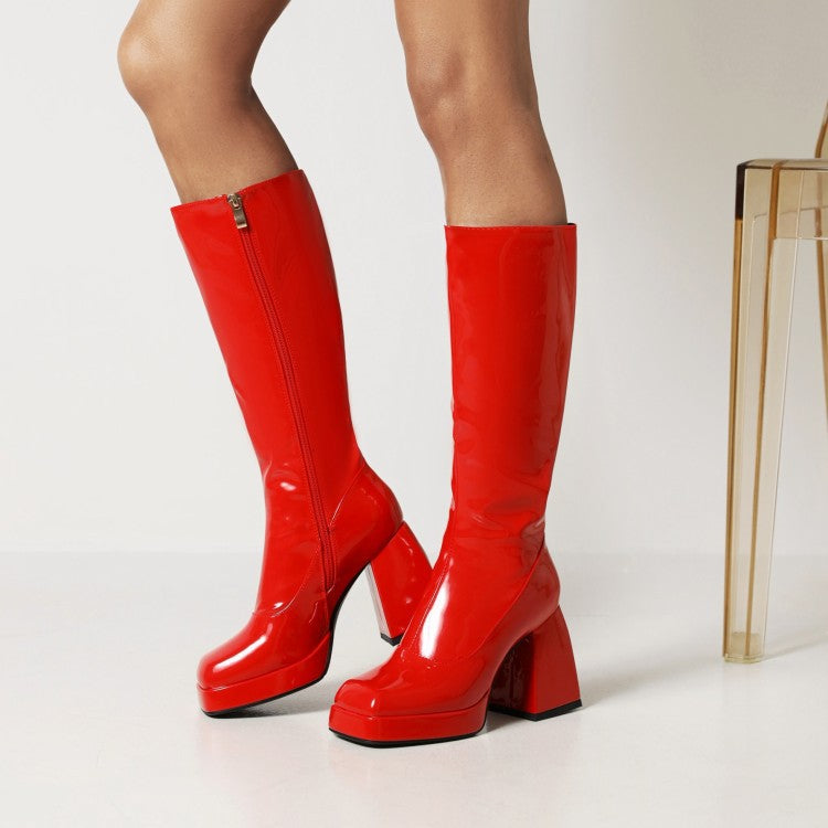 Sarah Express Candy Color Waterproof Platform High Boots