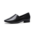 Sarah Express Women's Square Toe Flat Slip-On Shoes Black