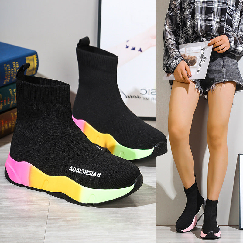 Sarah Express Women's Platform Sock Boots