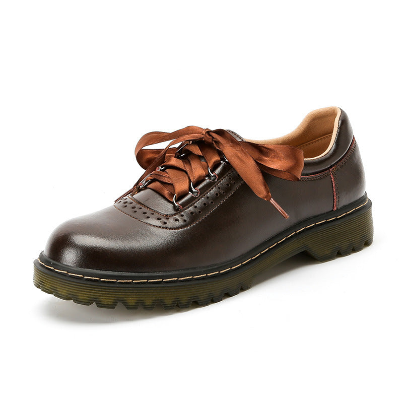 Sarah Express Retro Lace-Up Chunky Heel Pumps
