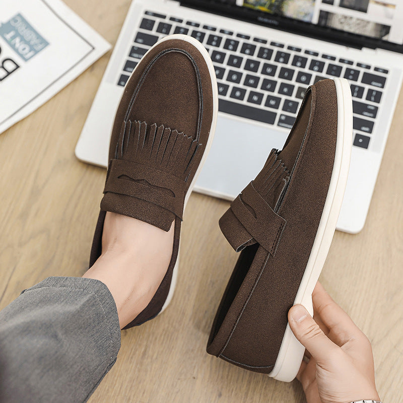 Sarah Express Men's Matte Suede Slip-On Loafers