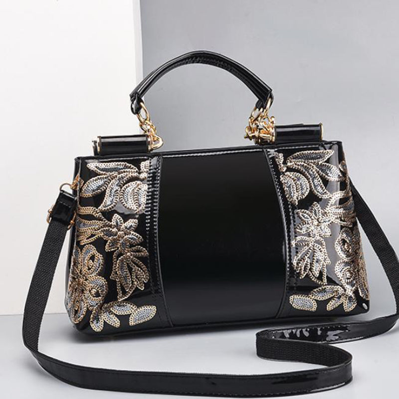 Sarah Express Embroidered Sequin Structured Travel Handbag