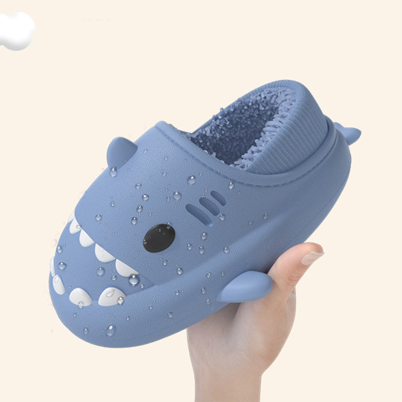 Sarah Express Shark Plush Lined Winter House Slippers