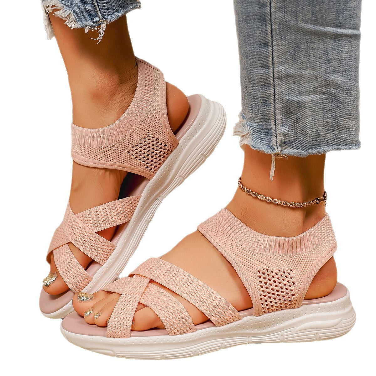 Sarah Express Women's Breathable Mesh Platform Sandals