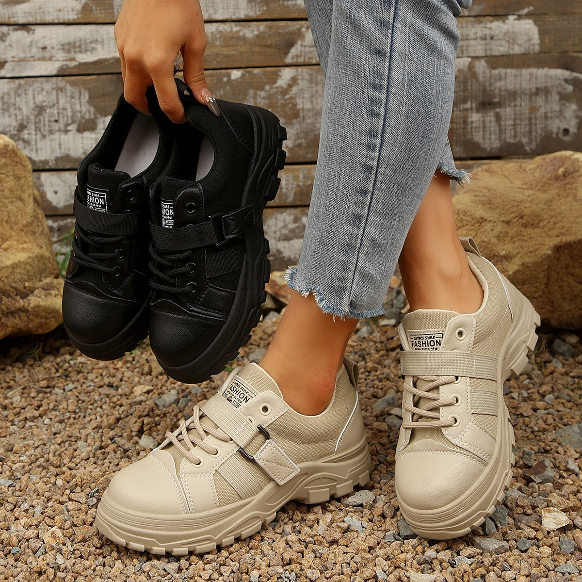 Sarah Express Women's Casual Lace-Up Canvas Sneakers