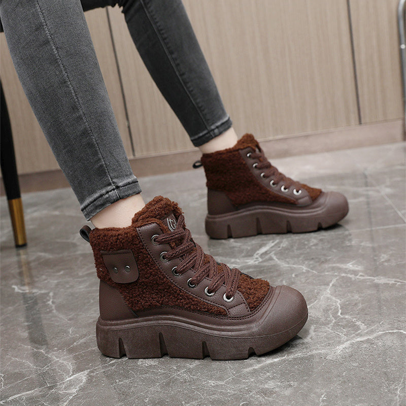 Sarah Express Lace-Up Cashmere Lined High-Top Snow Boots