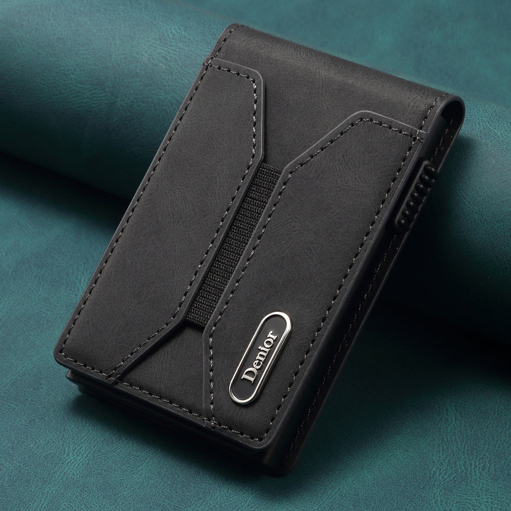 Sarah Express Automatic Pop-Up RFID Leather Card Wallet Black
