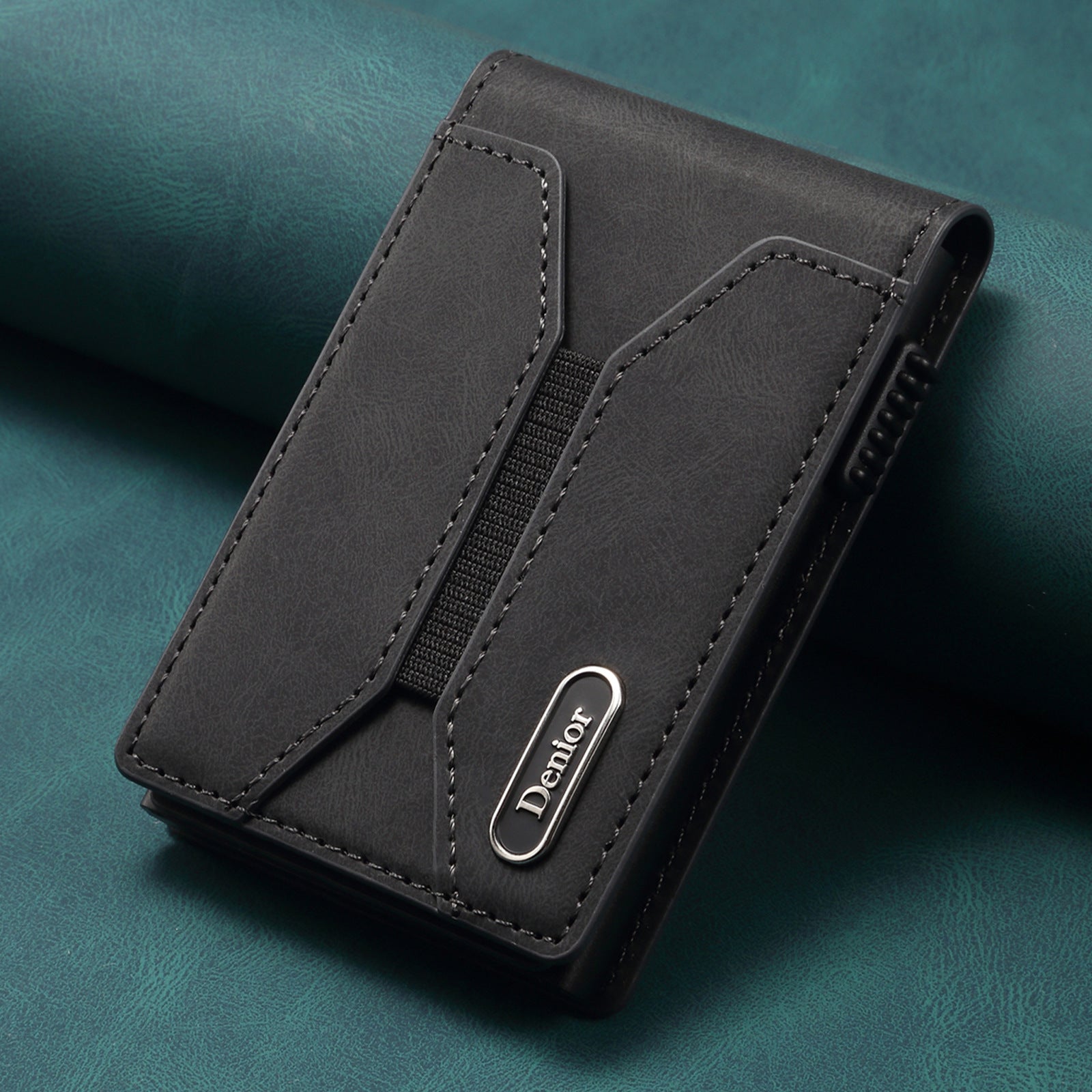 Sarah Express Automatic Pop-Up RFID Leather Card Wallet Black