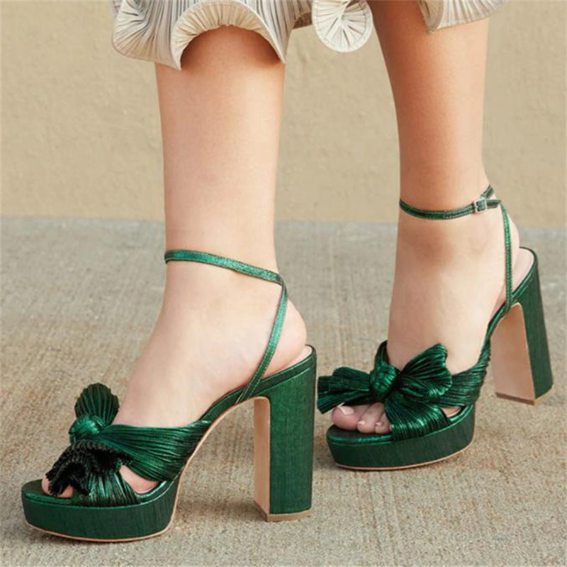 Sarah Express Platform Bowknot High Heel Sandals